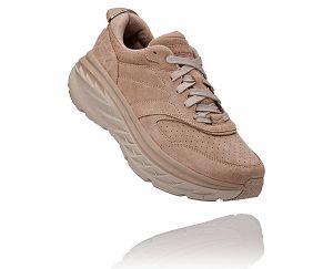 Hoka One One Bondi L Suede Mens Lifestyle Shoes Simply Taupe/Pumice Stone | AU-7516438